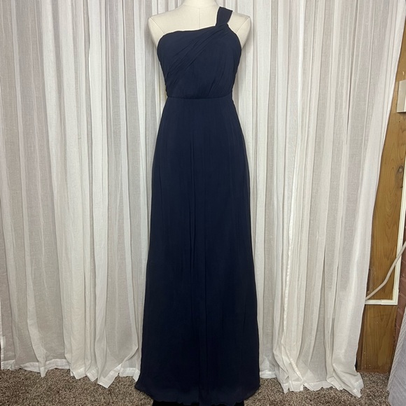 J. Crew Dresses & Skirts - J.Crew Navy Lucienne Silk Floor Length Formal Dress